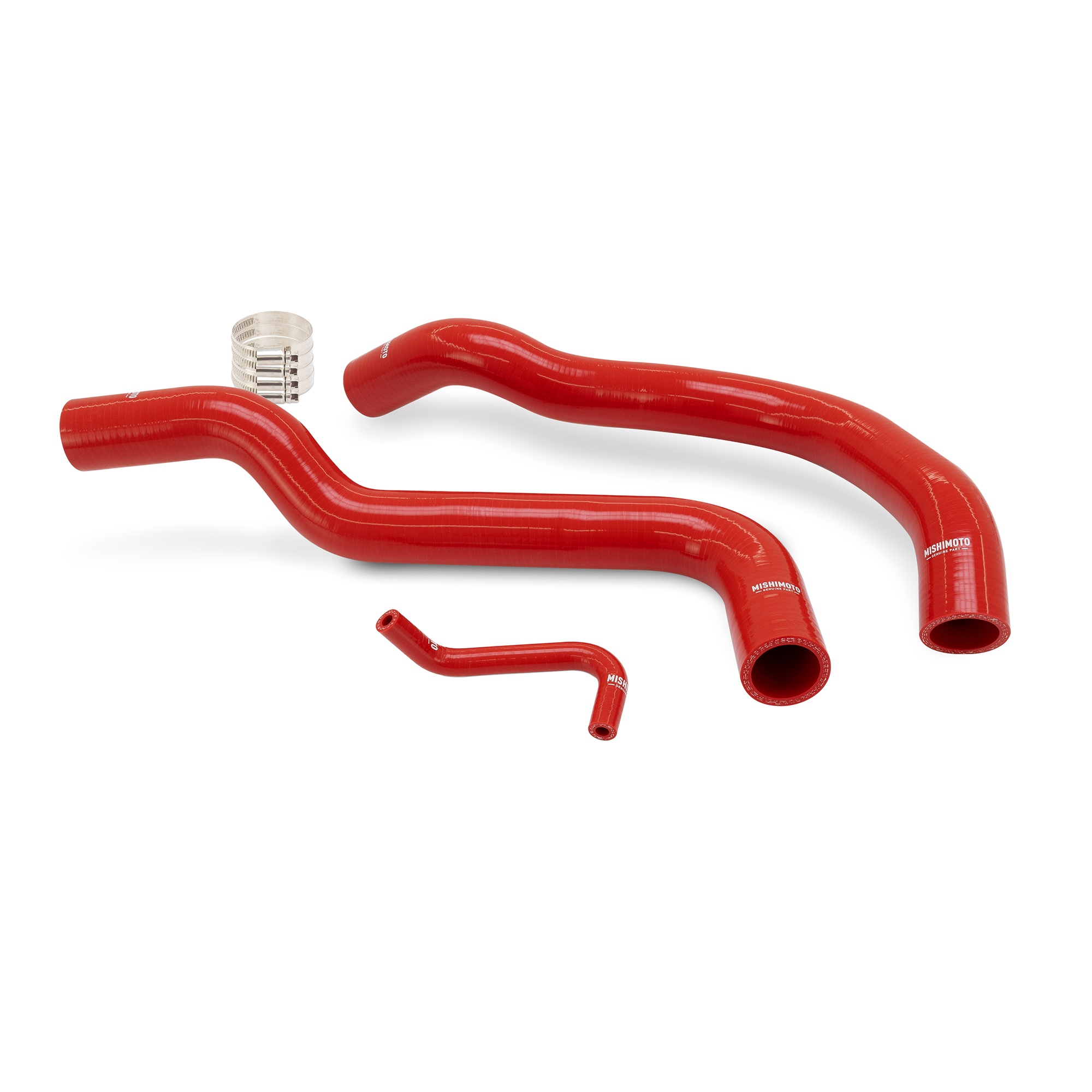 Mishimoto red silicone radiator hose kit for 2016-2023 Toyota Tacoma 2.7L, part MMHOSE-TAC27-16RD