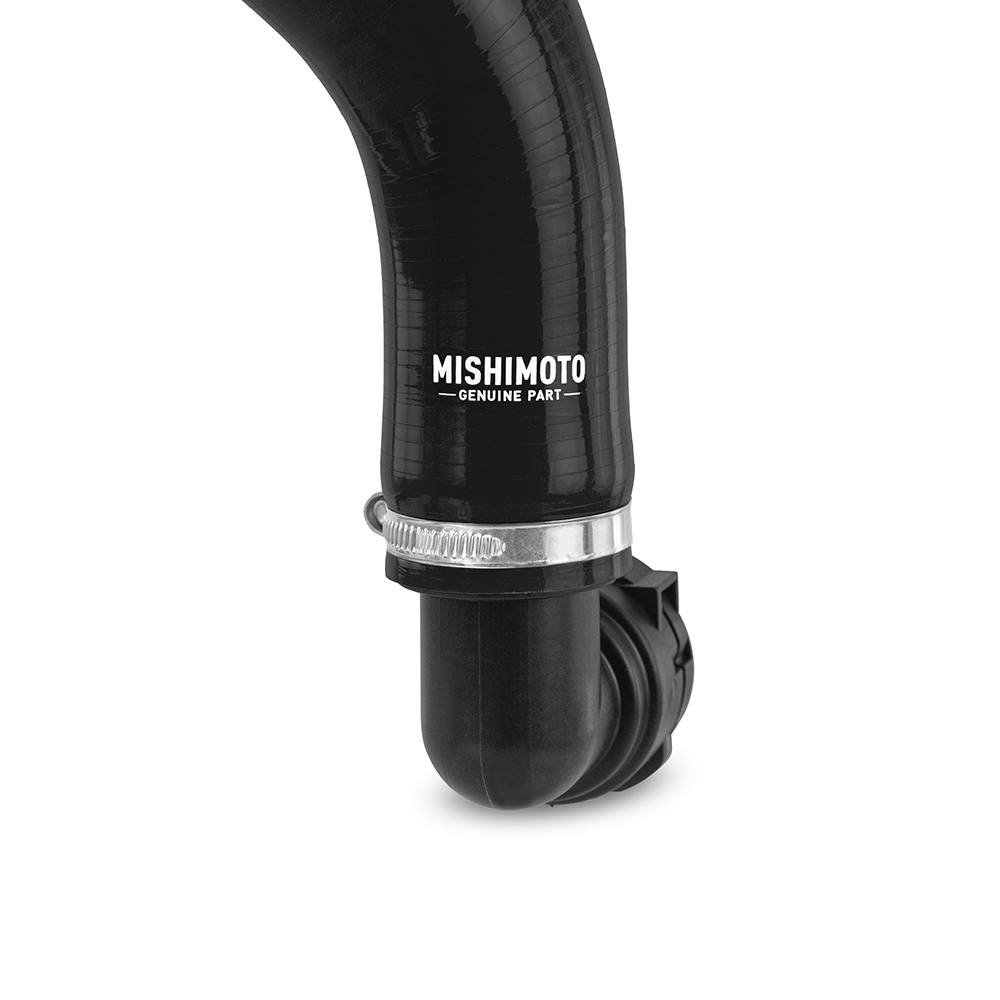 Mishimoto five-layer silicone upper and lower radiator hoses with included worm-gear clamps