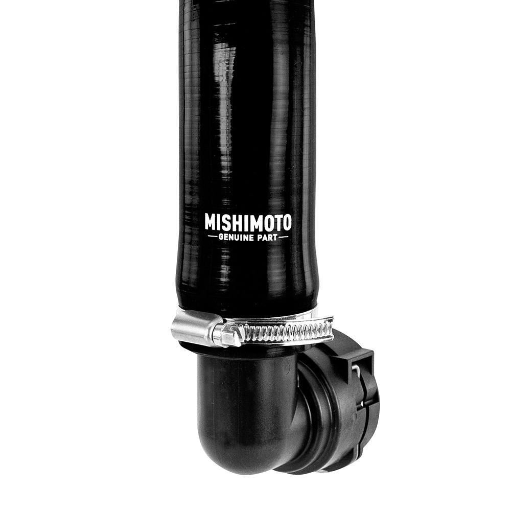 Lower radiator hose with stainless steel connector and quick-disconnect fitting