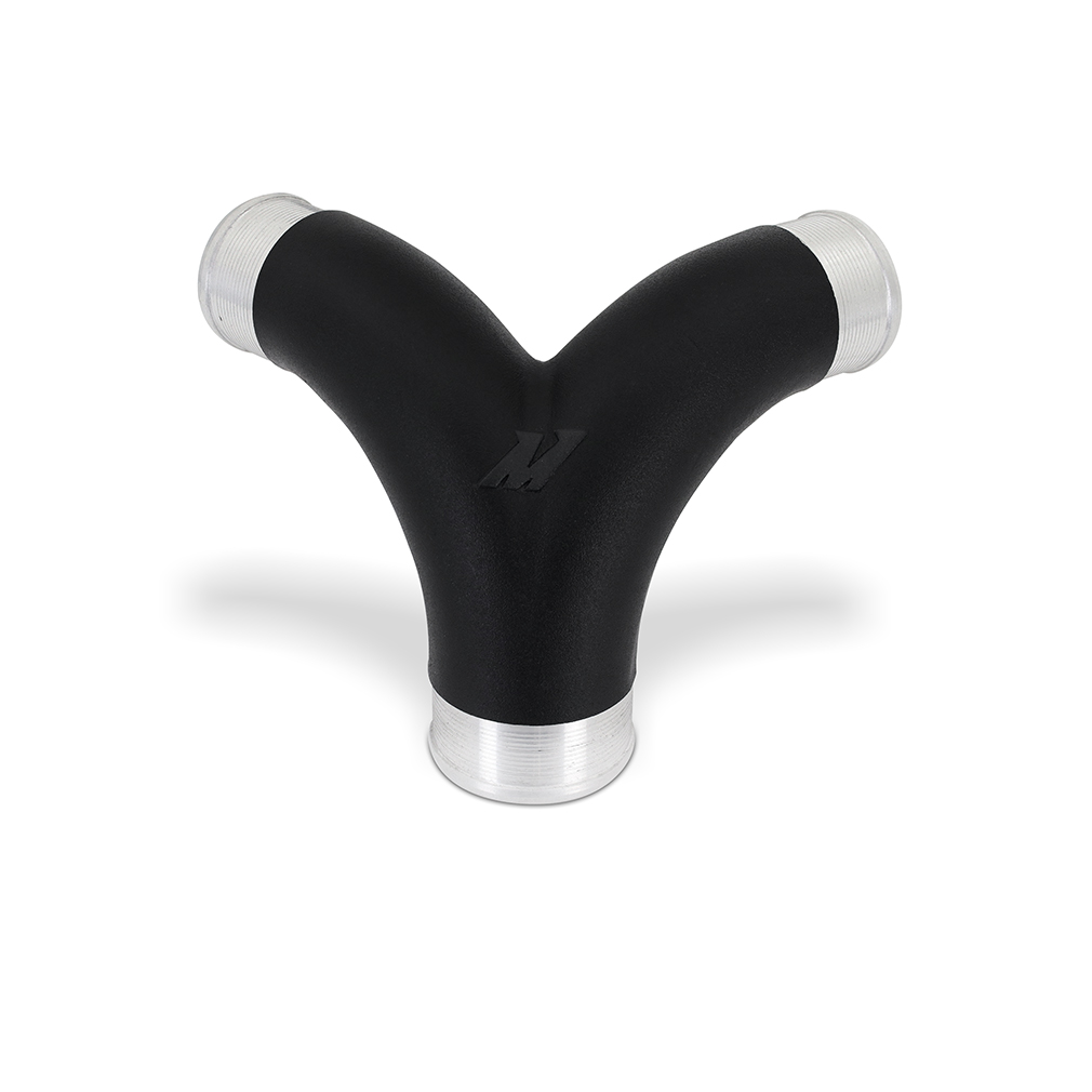 Cast and mandrel-bent aluminum hot-side Y-pipe from the Mishimoto Bronco 2.7L intercooler pipe kit