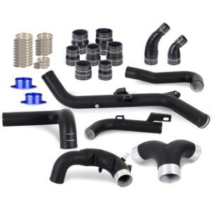 Mishimoto MMICP-BR27-21USBK black aluminum intercooler pipe kit for 2021+ Ford Bronco 2.7L EcoBoost
