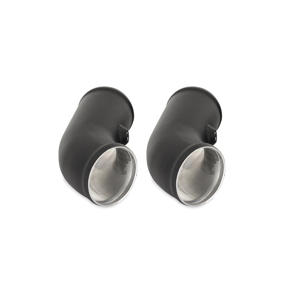 TIG-welded mandrel-bent aluminum charge pipe with Micro-Wrinkle Black powder coat finish