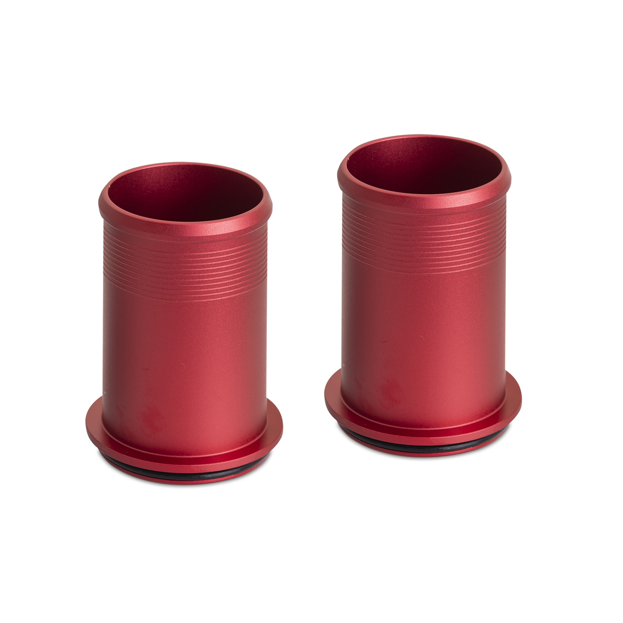 Black silicone couplers and worm-gear clamps included with Mishimoto intercooler piping kit