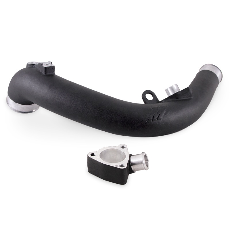 Mishimoto intercooler pipe kit showing silicone couplers with DuraCore technology and worm gear clamps