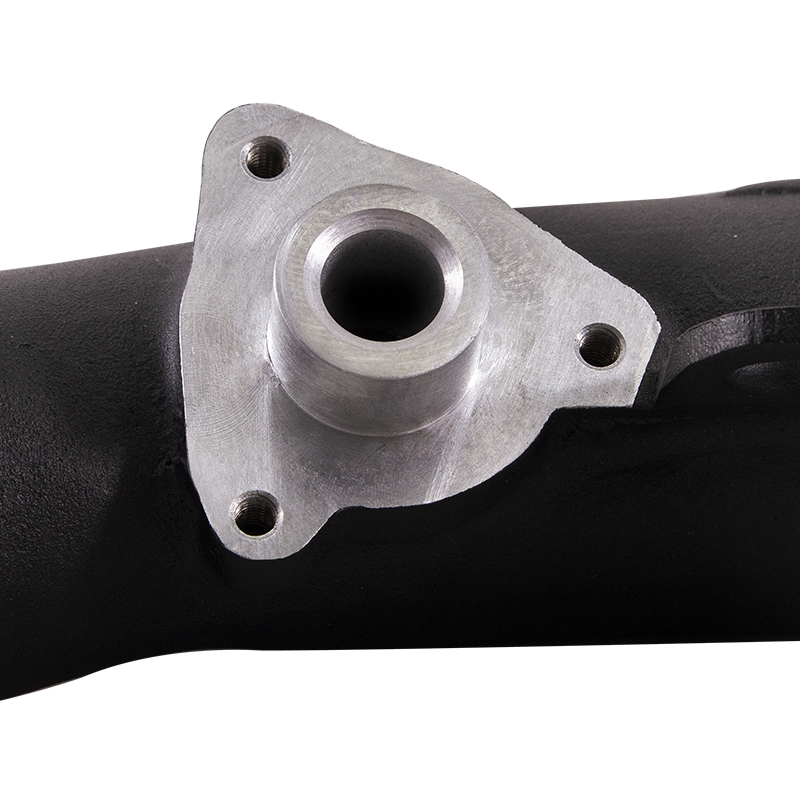 Mishimoto Jeep Wrangler JL 2.0L intercooler pipe installed showing raised area for drilling and tapping accessories