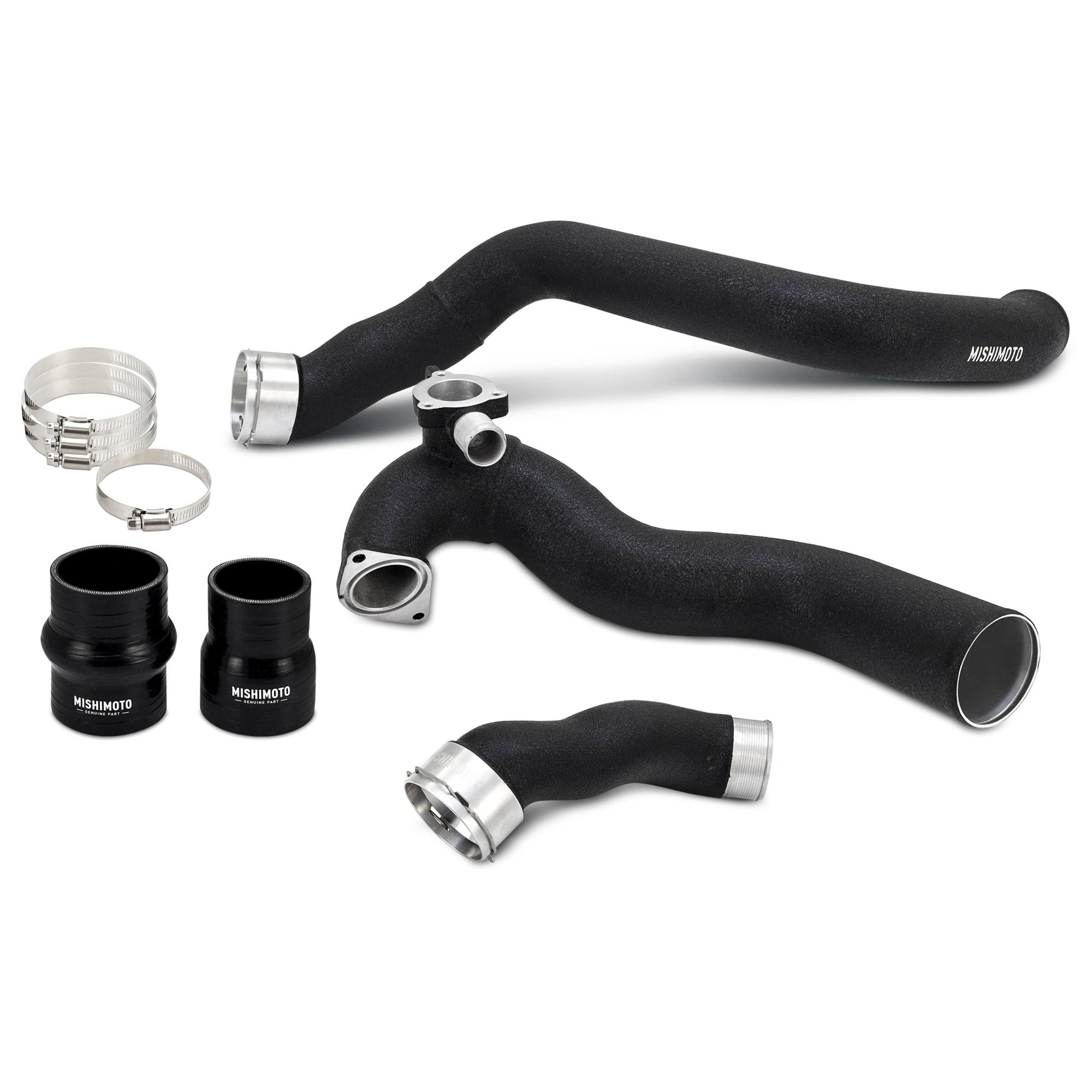 Mishimoto Intercooler Pipe Kit MMICP-MUS4-24WBK in wrinkle black for 2024+ Ford Mustang EcoBoost