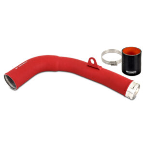 Mishimoto MMICP-WRX-22WRD aluminum forced induction charge pipe kit for 2022+ Subaru WRX in wrinkle red