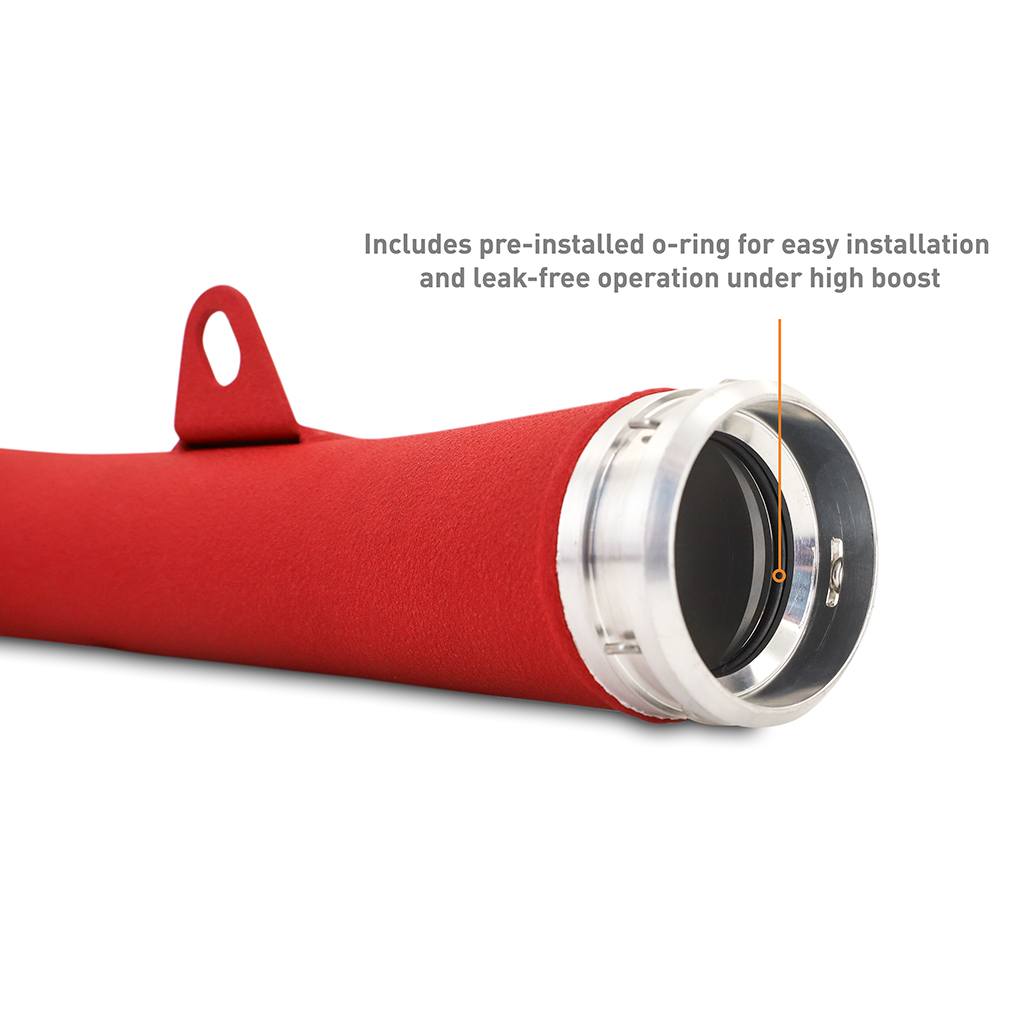 Mishimoto aluminum charge pipe installed in 2022+ Subaru WRX engine bay