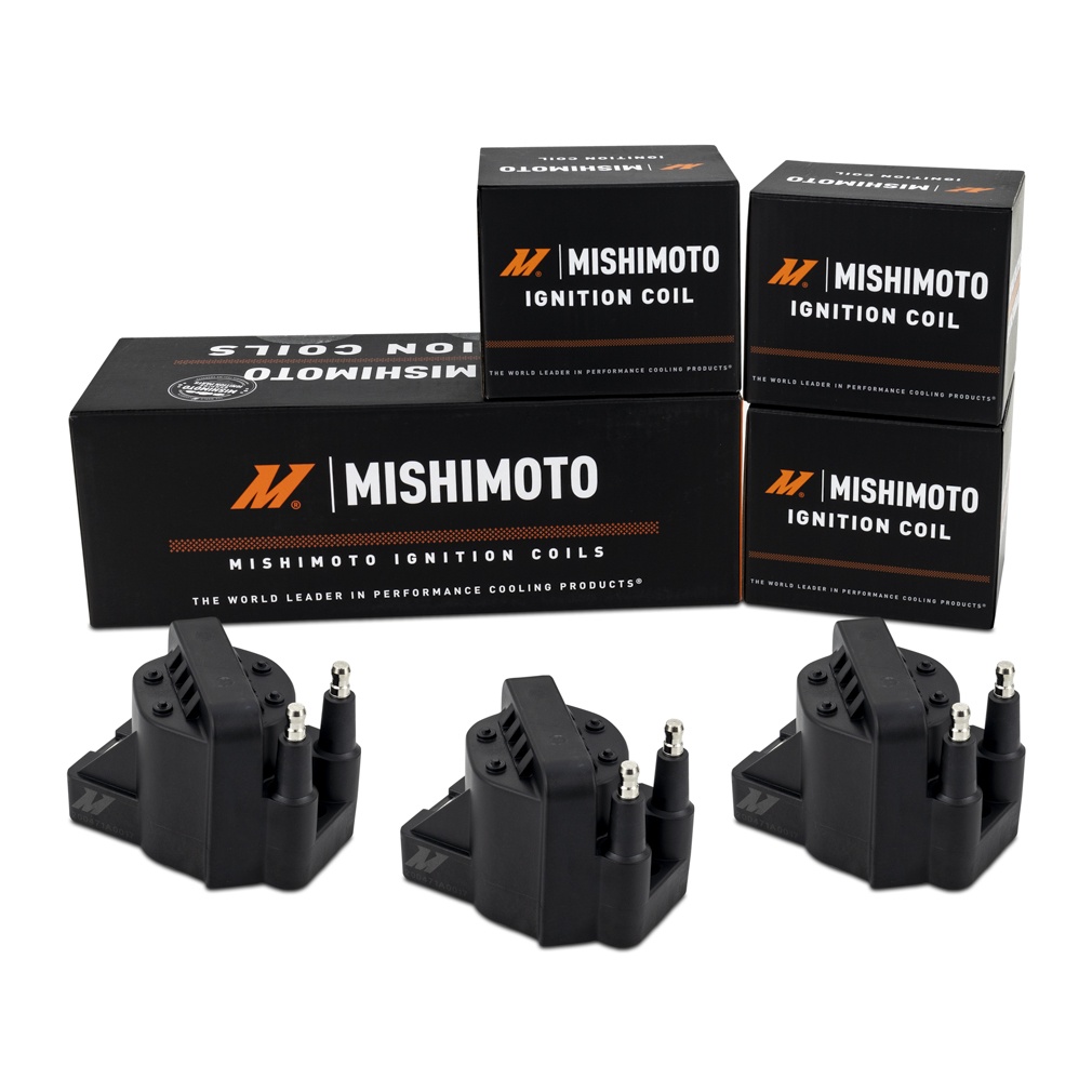Mishimoto MMIG-CENT-8503 black distributorless ignition coil with spade terminal connector