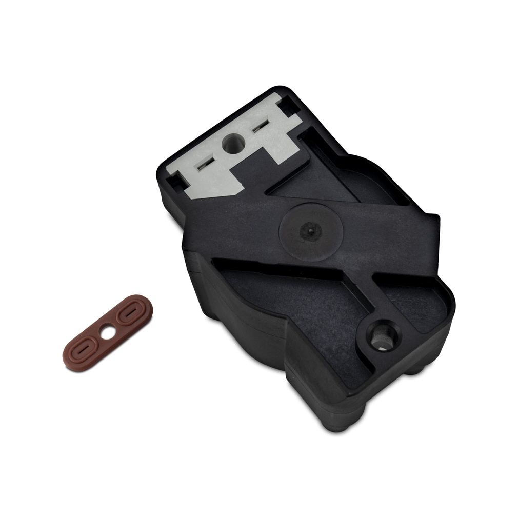 Close-up of Mishimoto ignition coil's phenolic resin outer shell and female terminal connector