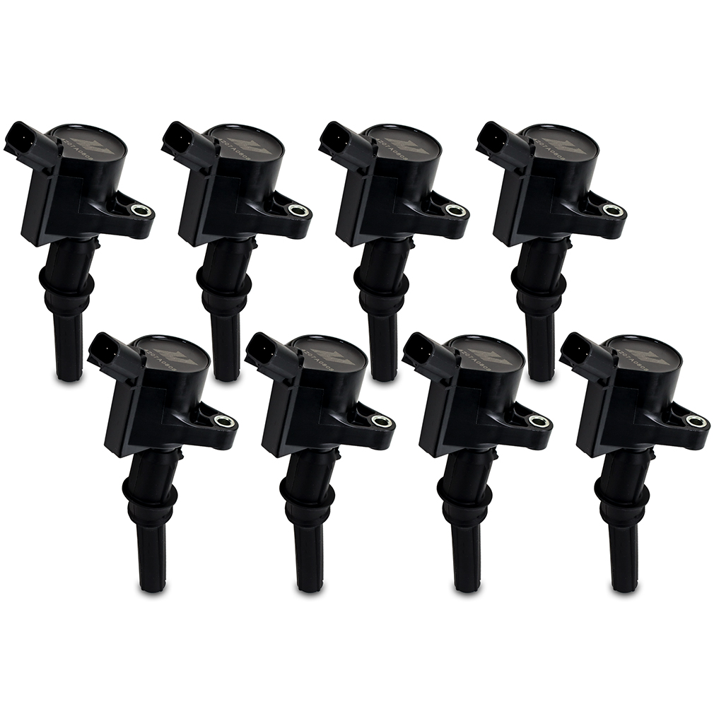 Mishimoto ignition coil showing female blade terminal and phenolic resin outer shell