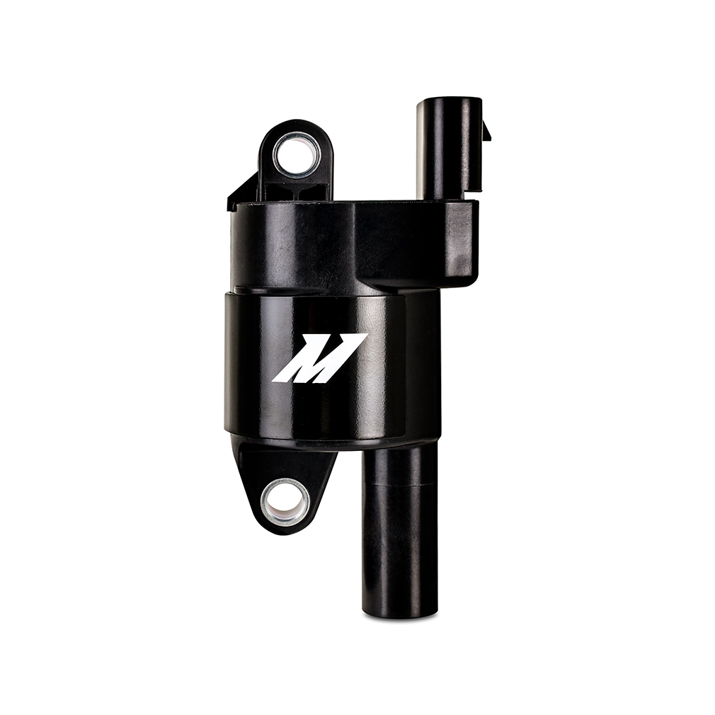 Black Mishimoto COP ignition coil with blade terminal for LS-series engines