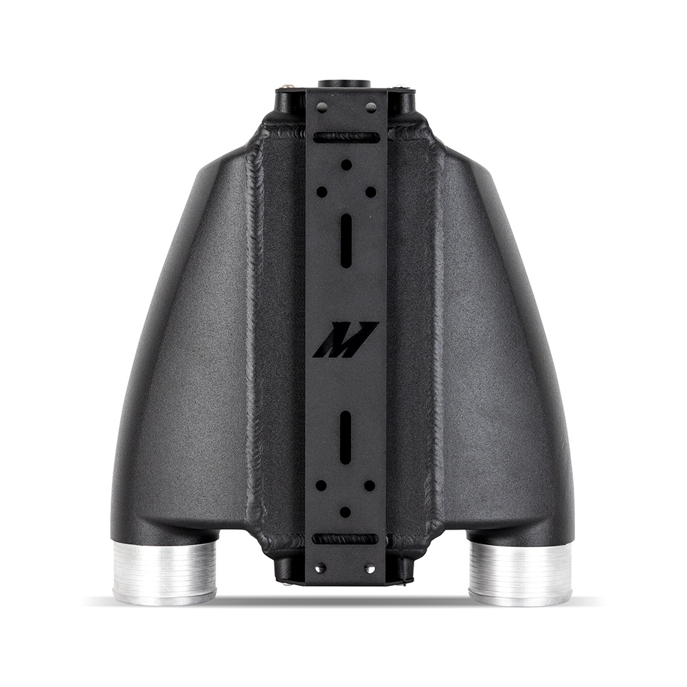 Mishimoto MMINT-A2W-SP-3 air-to-water intercooler with bar-and-plate aluminum core and black powder coat finish