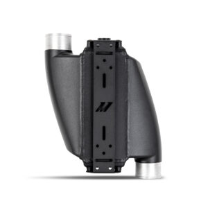 Mishimoto MMINT-A2W-SPR-1 air-to-water intercooler with bar-and-plate aluminum core and black finish