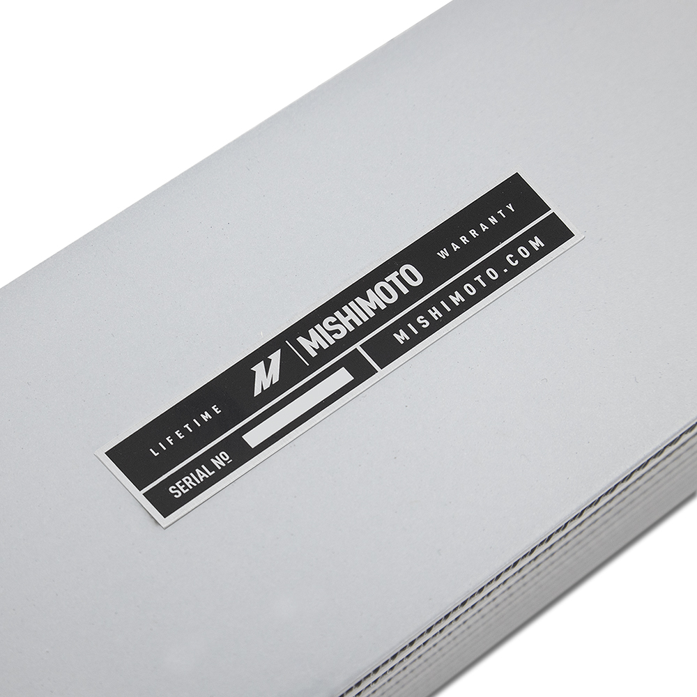 Silver powder-coated Mishimoto intercooler sized for 2019-2022 Acura RDX 2.0L turbo engine