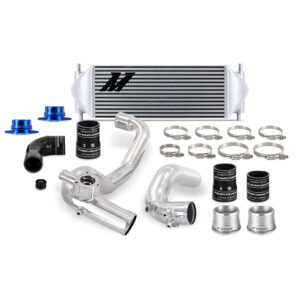 Mishimoto Performance Intercooler and Pipe Kit for 2021-2024 Ford Bronco 2.3L EcoBoost with silver core and polished pipes