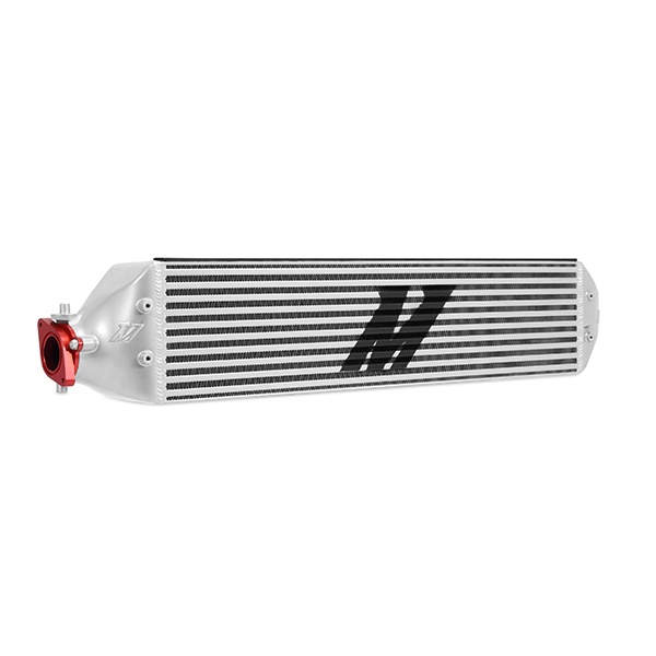Mishimoto Civic intercooler core showing bar-and-plate aluminum construction