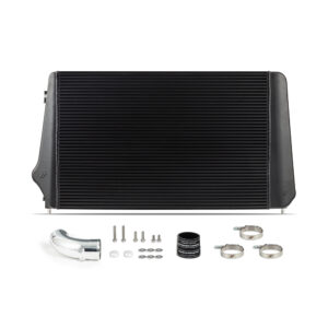 Mishimoto MMINT-DMAX-17BK black bar-and-plate intercooler for 2017-2019 Chevrolet/GMC 6.6L Duramax L5P