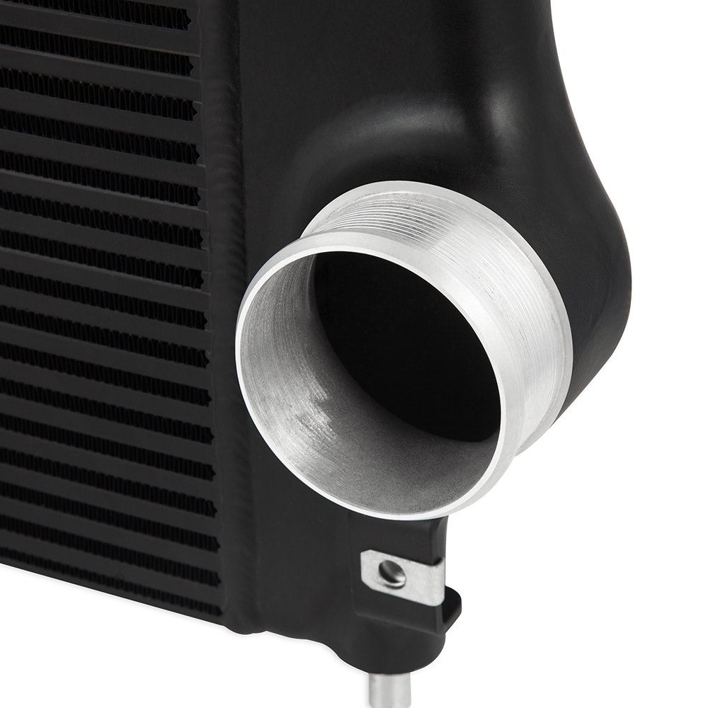 Mishimoto black powder-coated intercooler for 2017-2019 Chevrolet Silverado 2500 HD and 3500 HD