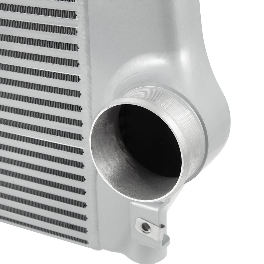 Mishimoto Duramax L5P intercooler shown for Chevrolet Silverado 2500 HD and 3500 HD applications