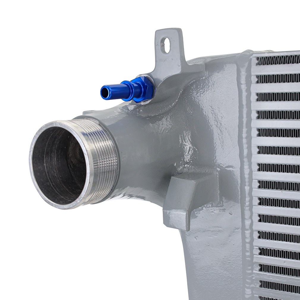 Adjustable lower support struts included with the Mishimoto Explorer ST performance intercooler