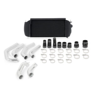 Mishimoto MMINT-F27T-15KPBK black intercooler and polished pipe kit for 2015-2017 Ford F-150 2.7L EcoBoost