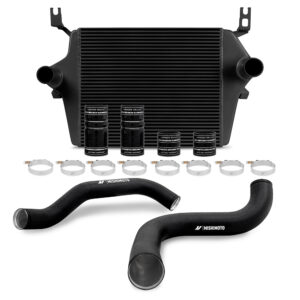 Mishimoto MMINT-F2D-99KBKBK black bar-and-plate intercooler for 1999-2003 Ford 7.3L Powerstroke