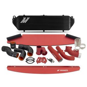 Mishimoto Performance Intercooler Kit MMINT-GRC-23KBKRD for 2023+ Toyota GR Corolla with black bar-and-plate core and red piping