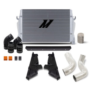 Mishimoto MMINT-RAM-19KSLP performance intercooler with silver bar-and-plate core for 2019-2024 Ram 6.7L Cummins
