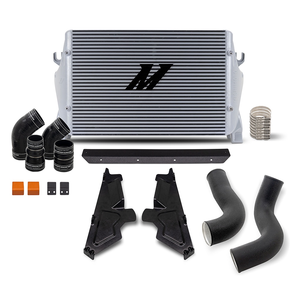 Mishimoto MMINT-RAM-19KSLWBK performance intercooler for 2019-2024 Ram 2500 and 3500 6.7L Cummins