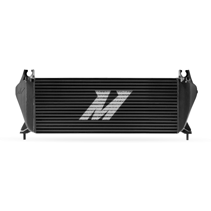 Cast-aluminum end tanks TIG-welded to the Mishimoto Ranger EcoBoost intercooler core