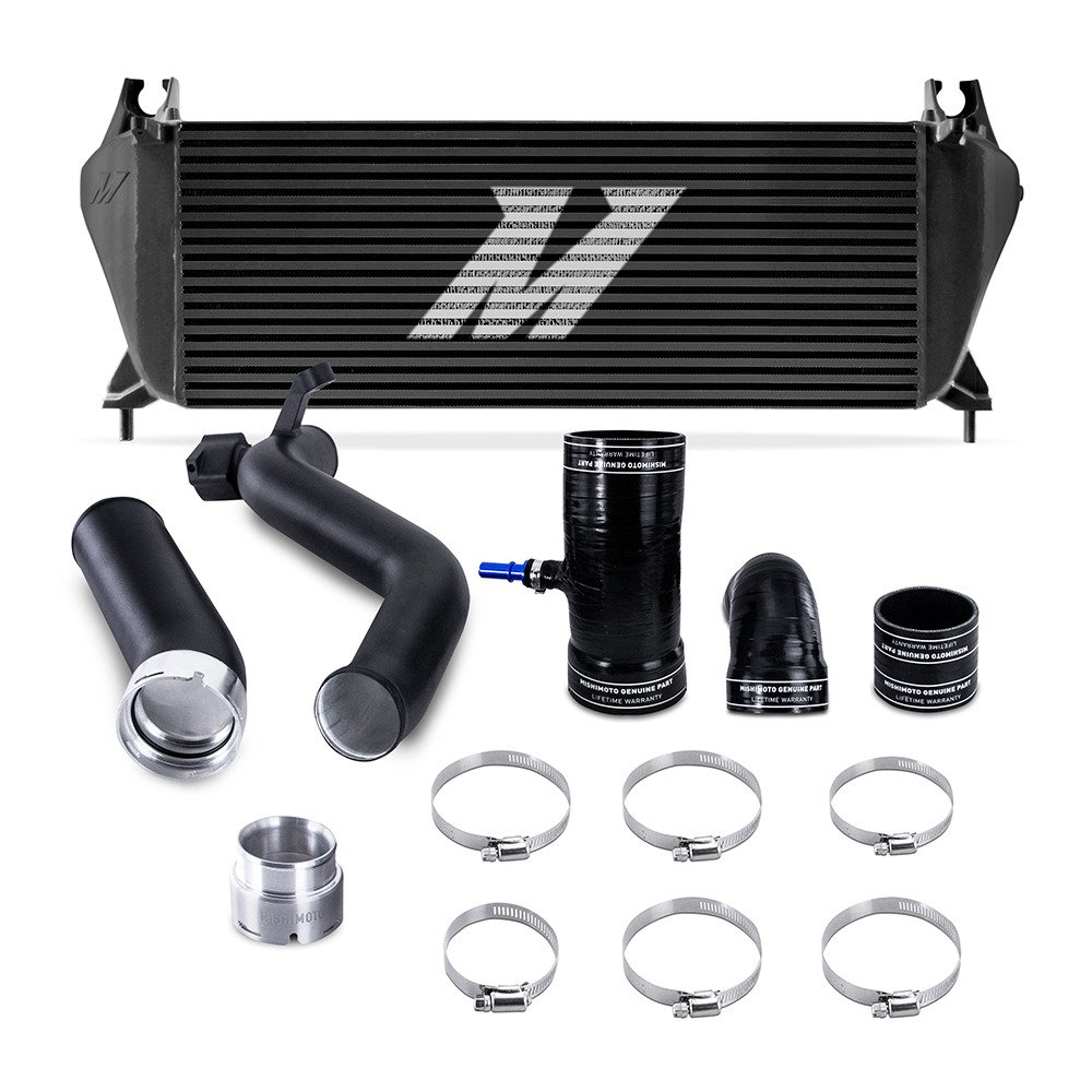Mishimoto black bar-and-plate intercooler kit for 2019-2023 Ford Ranger 2.3L EcoBoost