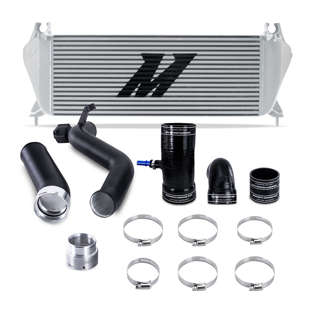 Mishimoto MMINT-RGR-19KSLBK performance intercooler kit for 2019-2023 Ford Ranger 2.3L EcoBoost with bar-and-plate core