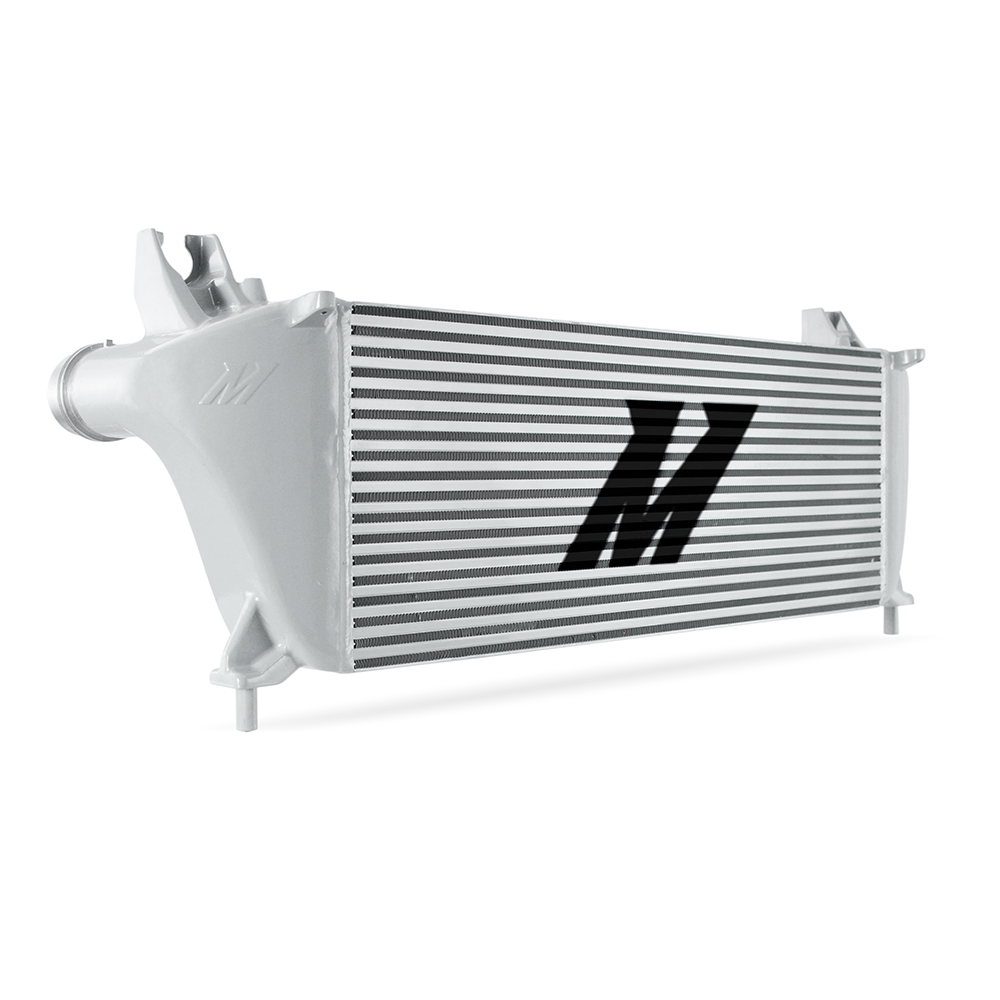 Bar-and-plate intercooler core with cast-aluminum end tanks for Ford Ranger EcoBoost forced induction system