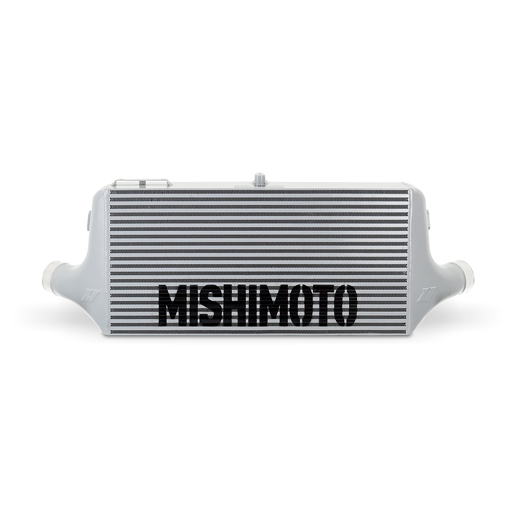 Cast-aluminum end tank on Mishimoto universal forced induction intercooler with TIG-welded seams
