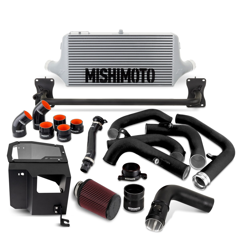 Silicone couplers and hose clamps included with Mishimoto WRX intercooler kit