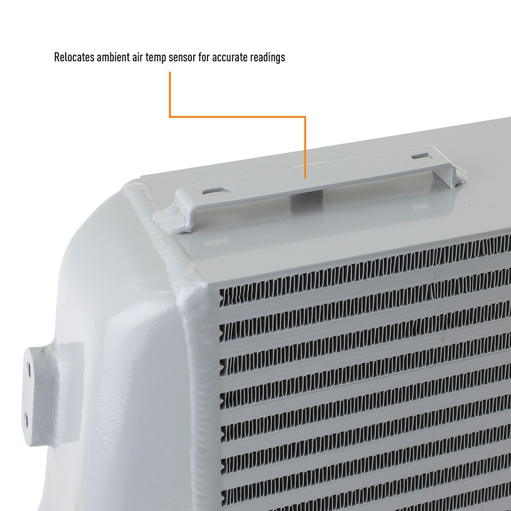 Washer fluid fill neck relocation kit included with Mishimoto Performance Front-Mount Intercooler Kit