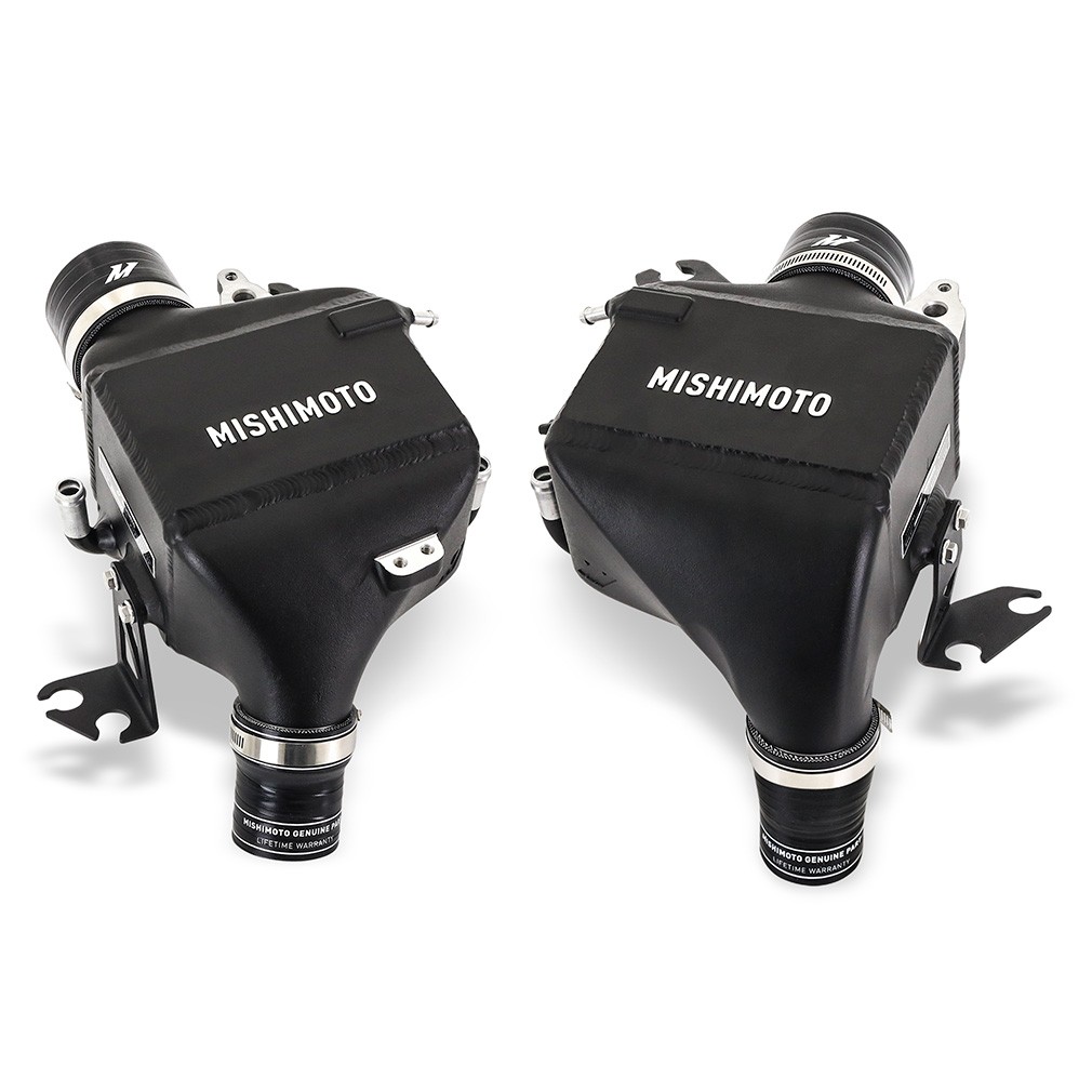 Bar-and-plate intercooler cores with cast-aluminum end tanks for the Nissan Z forced induction kit