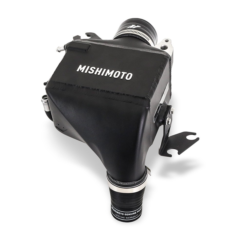 Mishimoto intercooler kit hoses, couplers, and mounting brackets included for Nissan Z installation