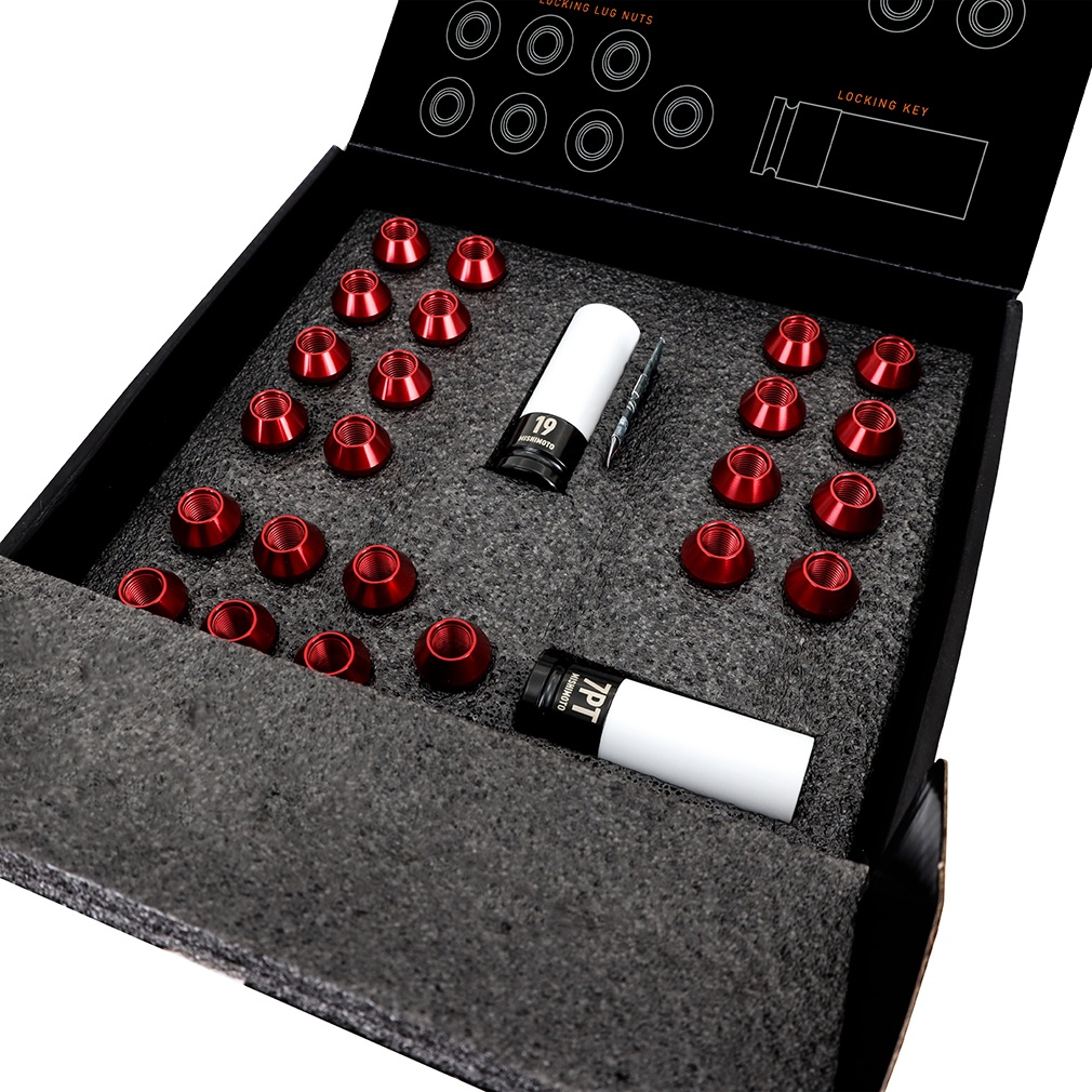 Mishimoto Red Aluminum Locking Lug Nuts Kit - 1/2-20 Wheel Studs - Image 7