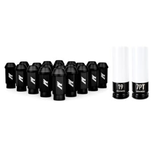 Mishimoto black aluminum locking lug nut set MMLG-125-20LBK with M12x1.25 thread