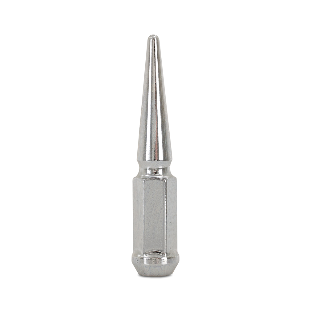Included Mishimoto deep-well socket with 19mm and 21mm hex ends for spiked lug nut install