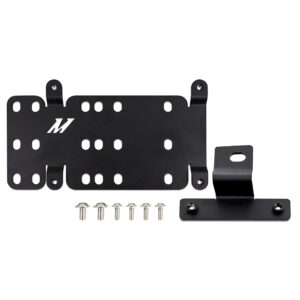 Mishimoto MMLP-BR-22C black powder-coated steel license plate relocation bracket for Ford Bronco