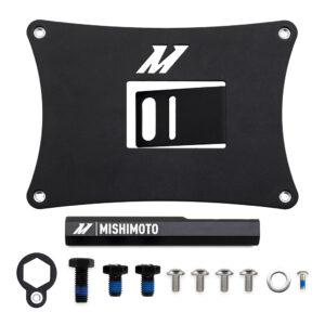 Mishimoto License Plate Relocation Kit mounted to OEM tow hook on Honda Civic Si bumper