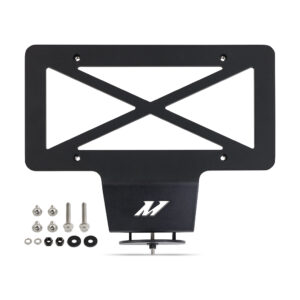 Mishimoto MMLP-F150-15 License Plate Relocation Kit mounted on Ford F-150 passenger-side tow hook
