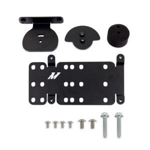 Mishimoto MMLP-F2D-11 black powder coated steel license plate relocation bracket for Ford Super Duty