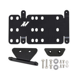 Mishimoto MMLP-RAM-25 license plate relocation bracket for 2025+ Ram 1500 in semi-gloss black powder coat