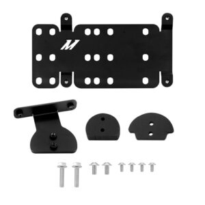 Mishimoto MMLP-T1-22 black powder coated steel license plate relocation bracket for Chevrolet Silverado