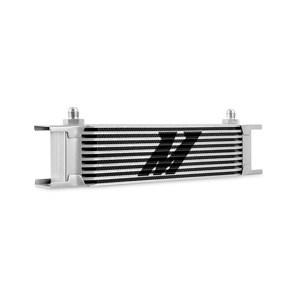 Mishimoto 10-row -6AN fluid cooler inlet and outlet fittings with male AN Flare connections