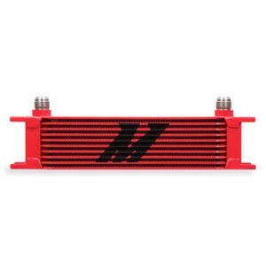 Mishimoto MMOC-10RD Red 10-Row Oil Cooler Kit with bar-and-plate core and -10AN fittings